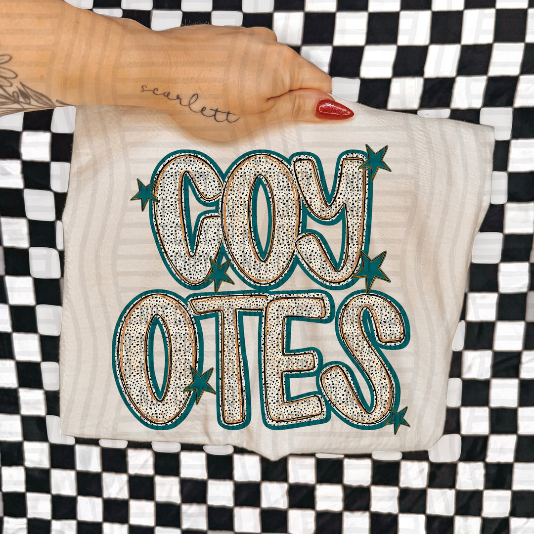 Teal Dotty DTF Print