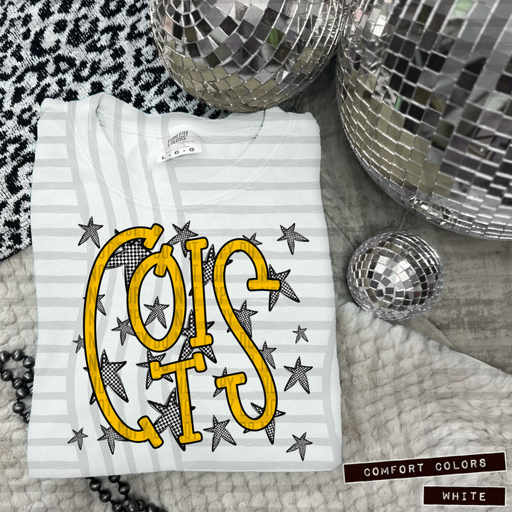 Yellow Staggered DTF Print