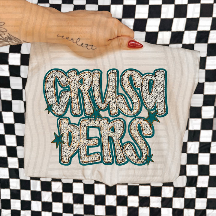 Teal Dotty DTF Print