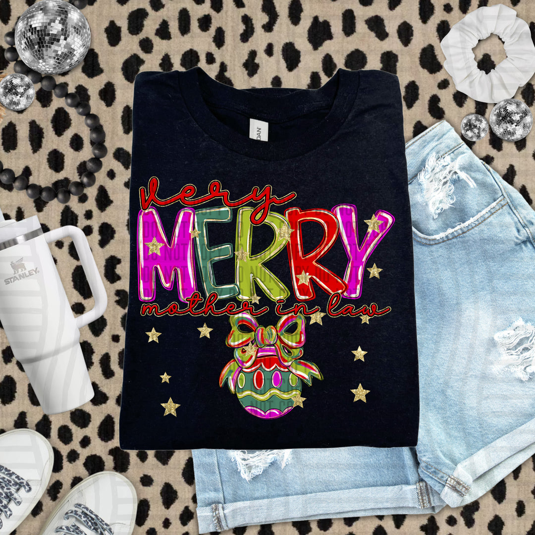 Very Merry Names DTF Print