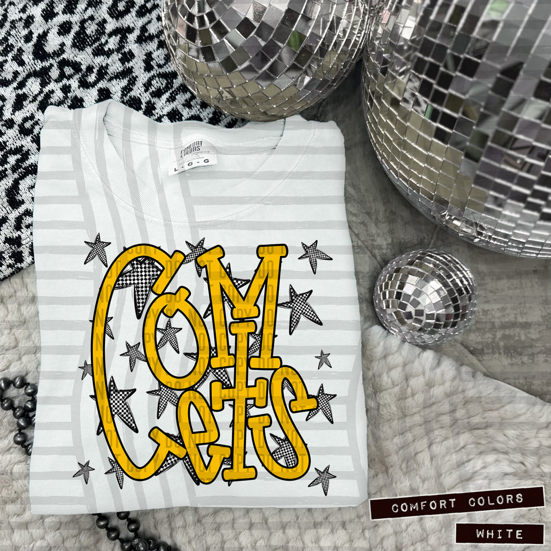 Yellow Staggered DTF Print