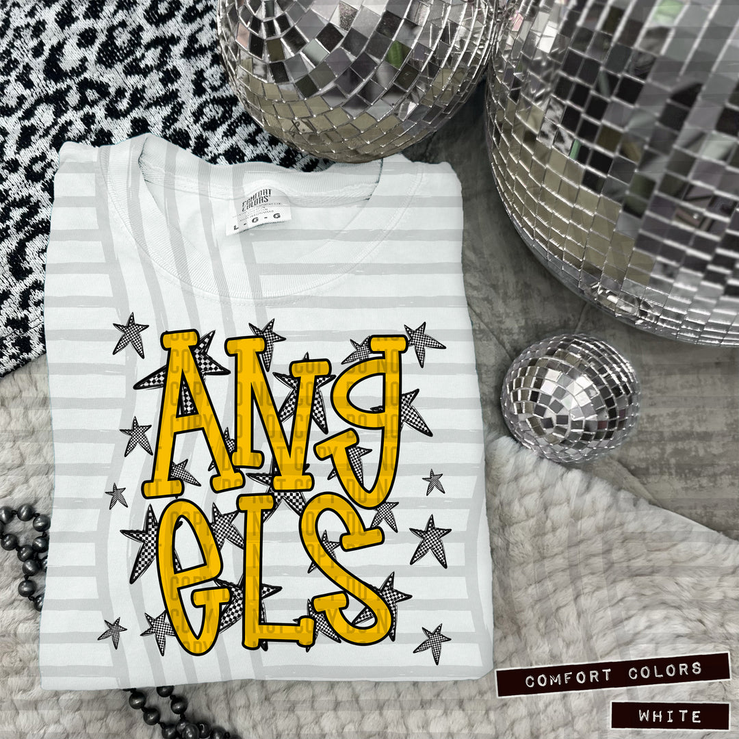 Yellow Staggered DTF Print