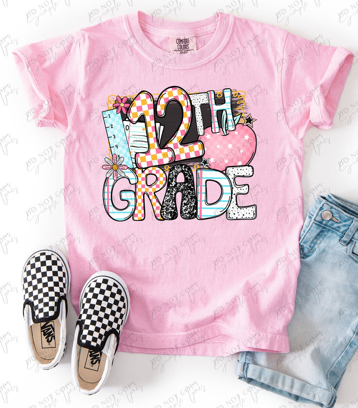 Back To School Apple Grades DTF Print