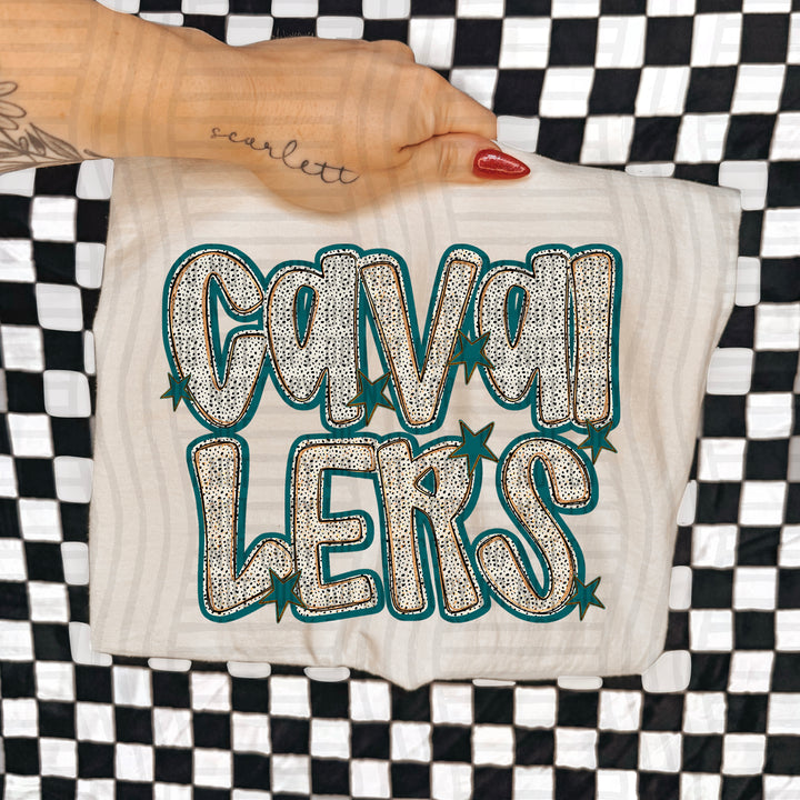 Teal Dotty DTF Print