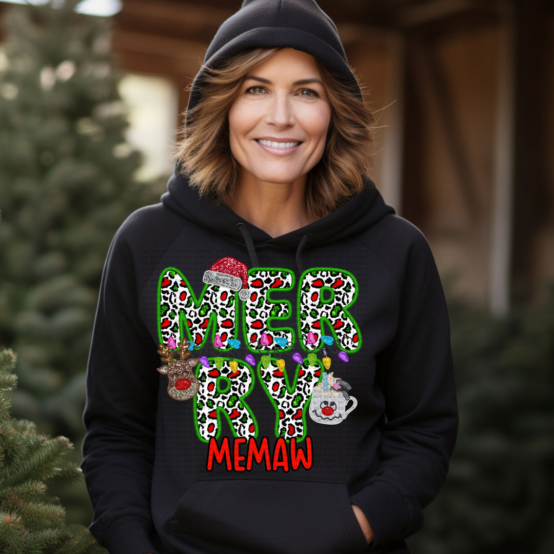 Merry Leopard Names DTF Print