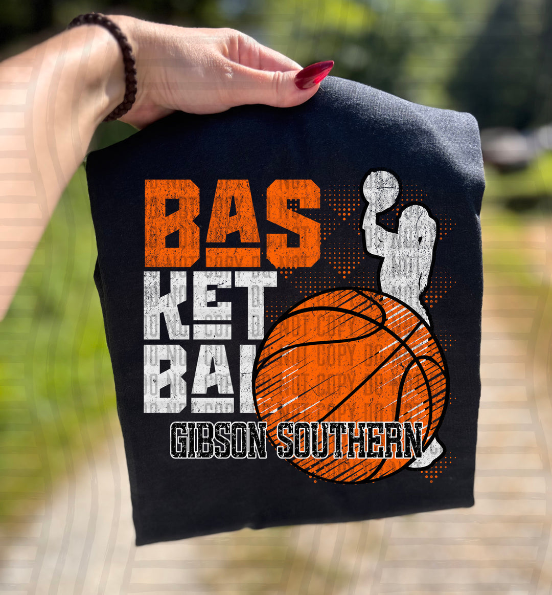 Girls Basketball Grunge DTF Print