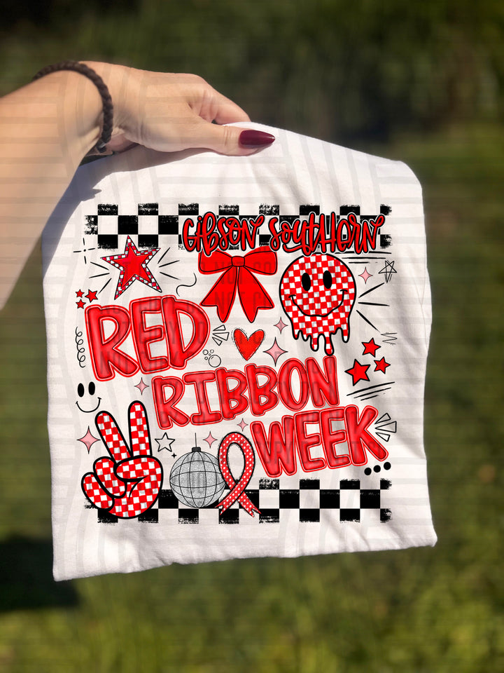 Red Ribbon DTF Print