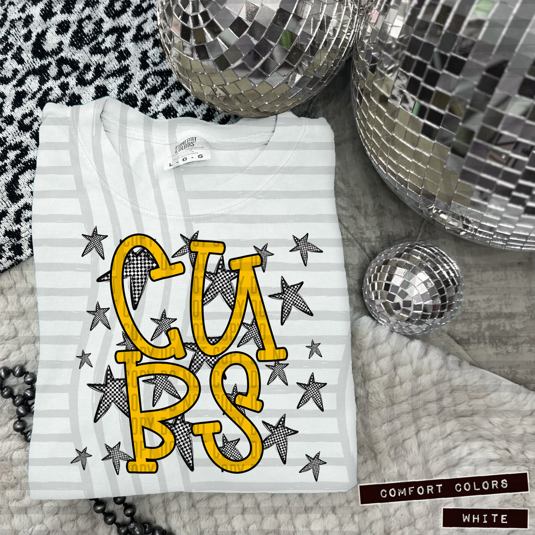 Yellow Staggered DTF Print