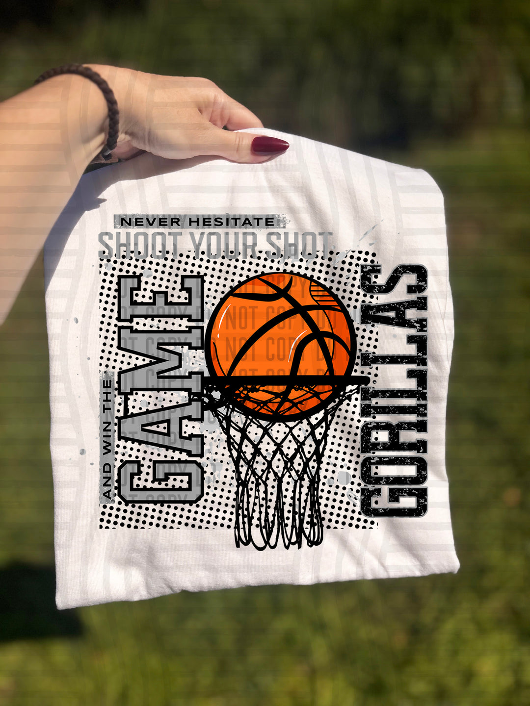 Never Hesitate Basketball DTF Print