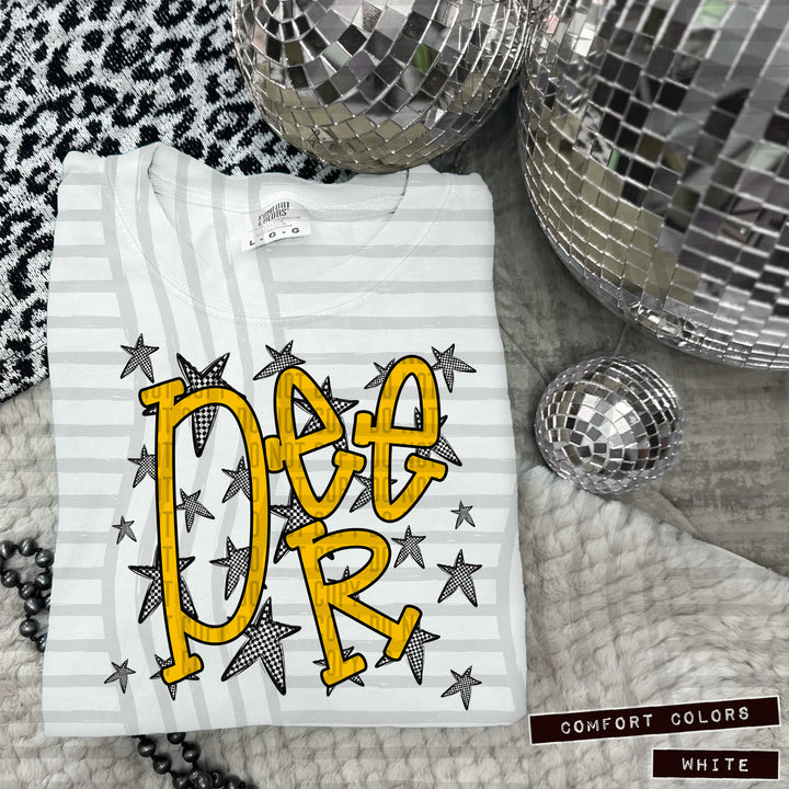 Yellow Staggered DTF Print