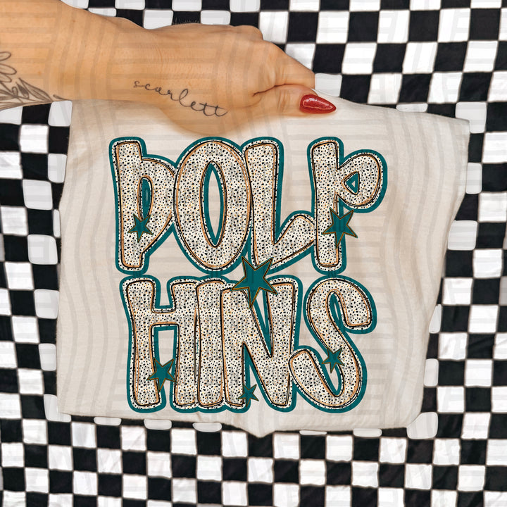 Teal Dotty DTF Print