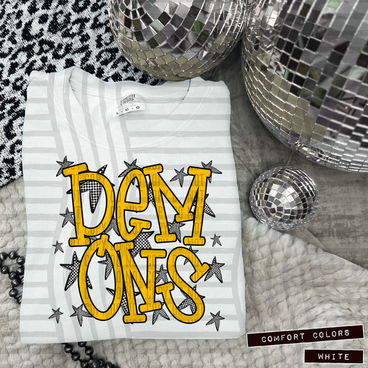 Yellow Staggered DTF Print