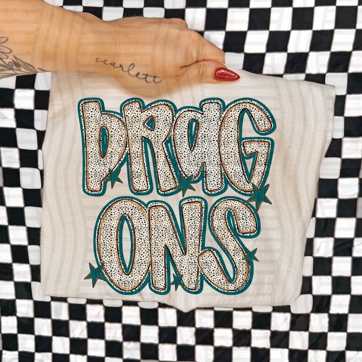 Teal Dotty DTF Print