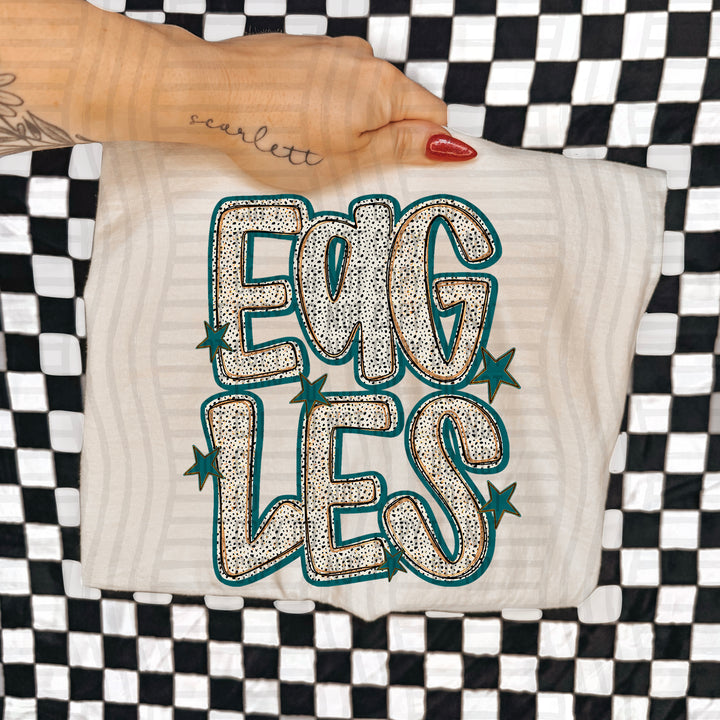 Teal Dotty DTF Print