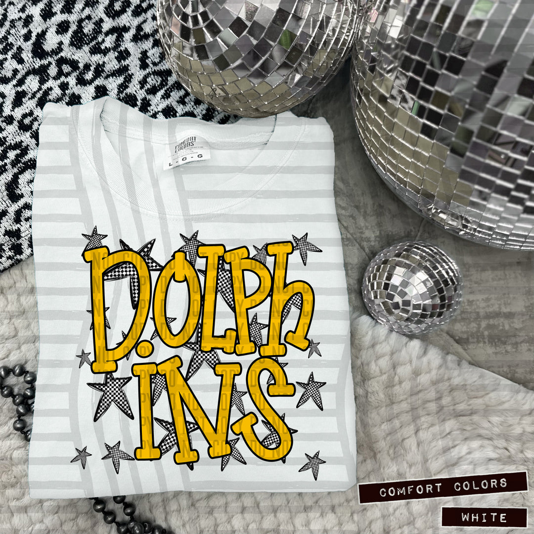 Yellow Staggered DTF Print