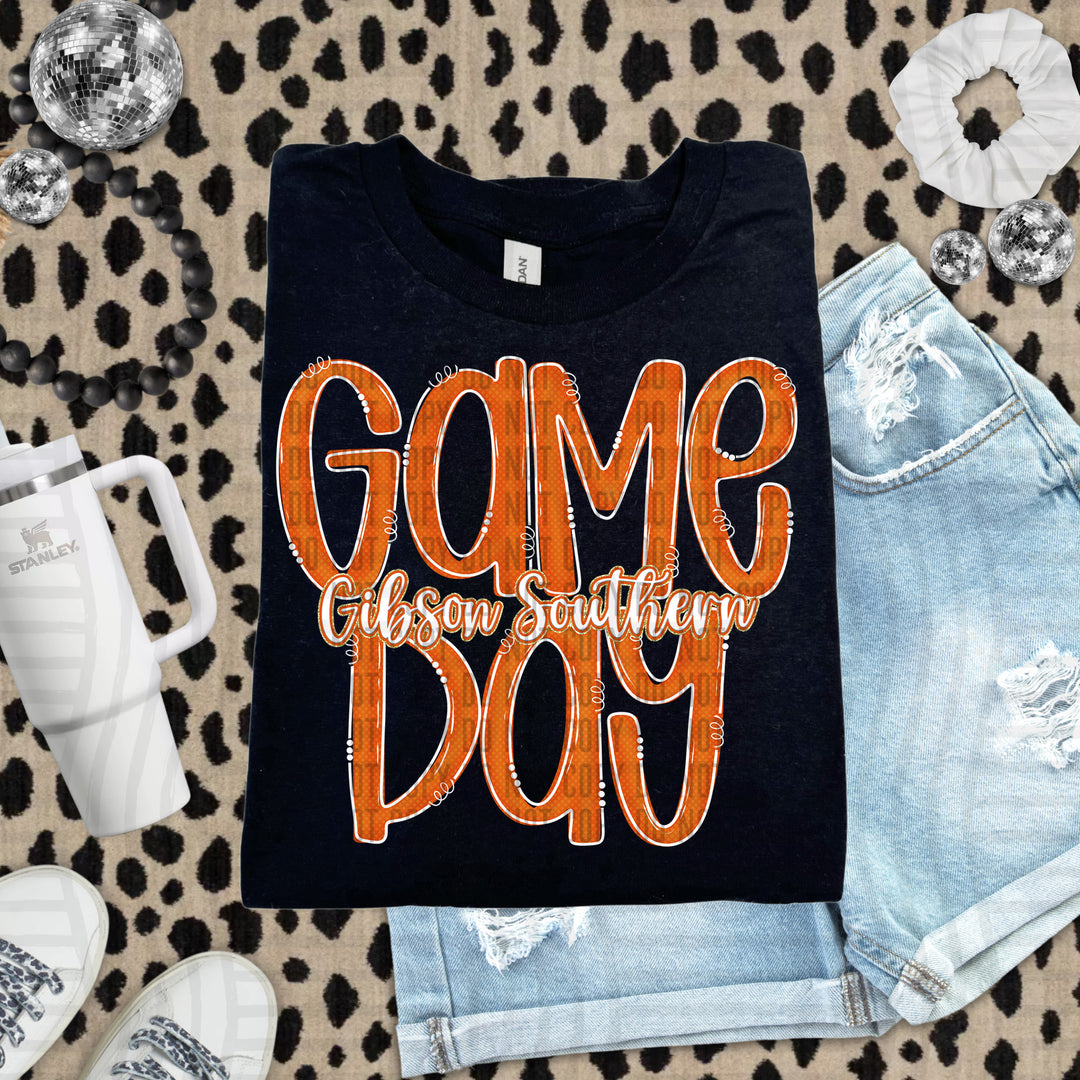 Doodle Gameday Burnt Orange DTF Print