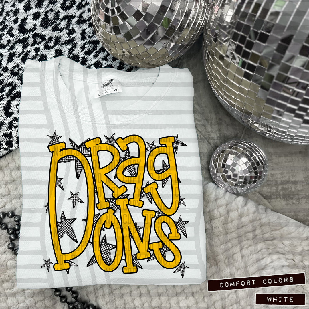 Yellow Staggered DTF Print