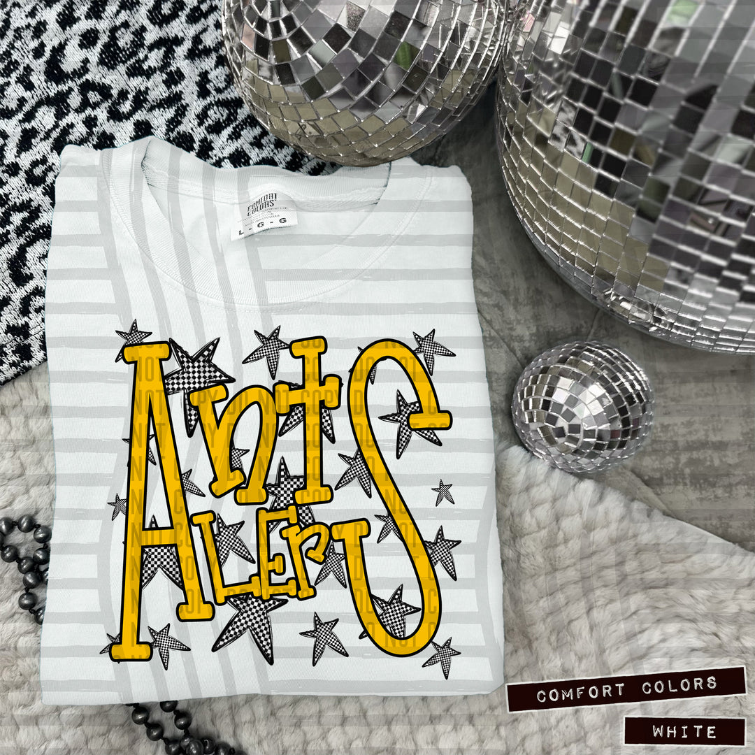 Yellow Staggered DTF Print