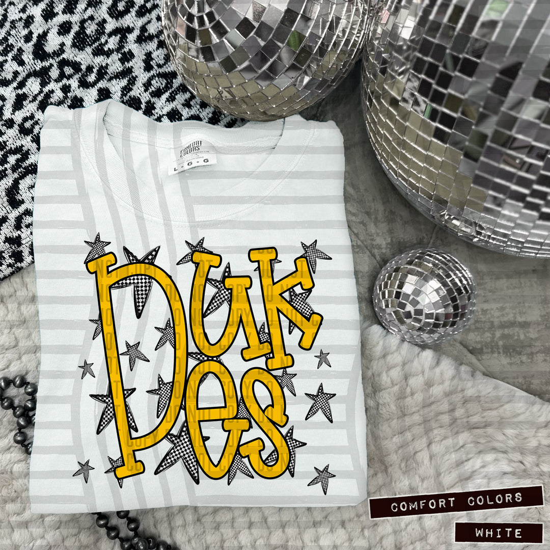 Yellow Staggered DTF Print