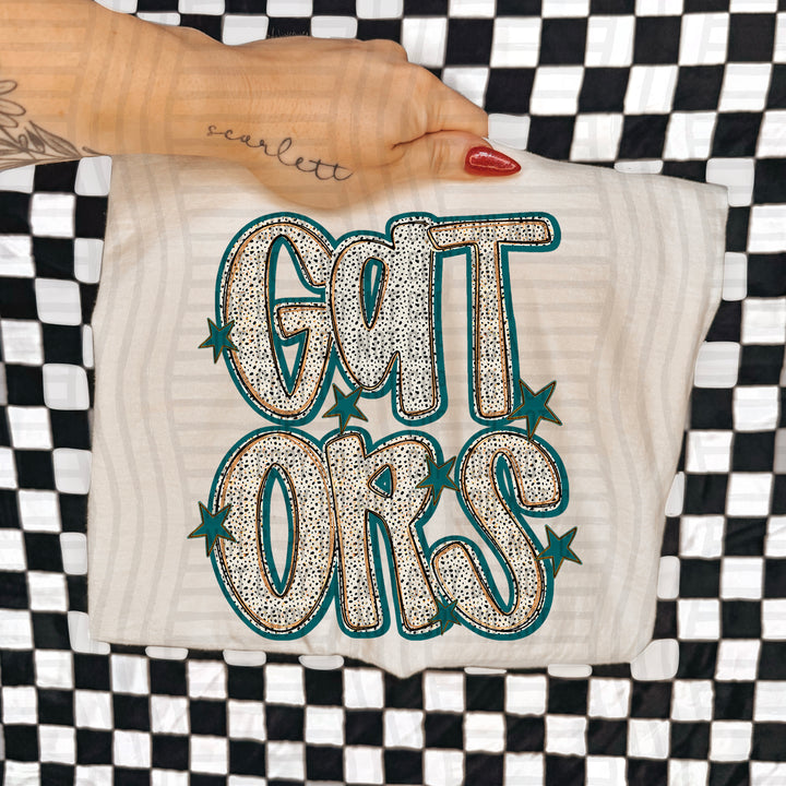 Teal Dotty DTF Print