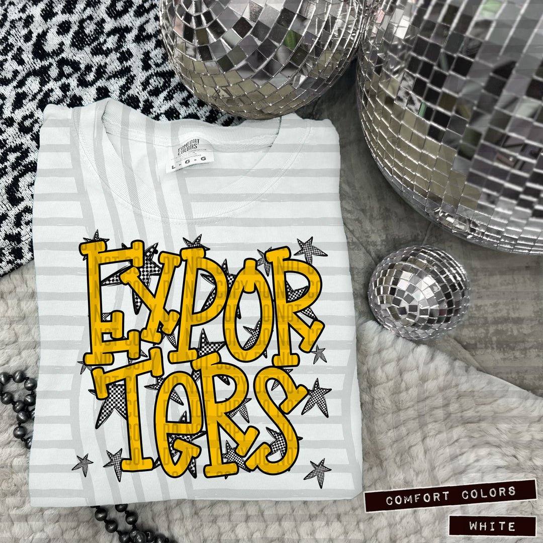 Yellow Staggered DTF Print