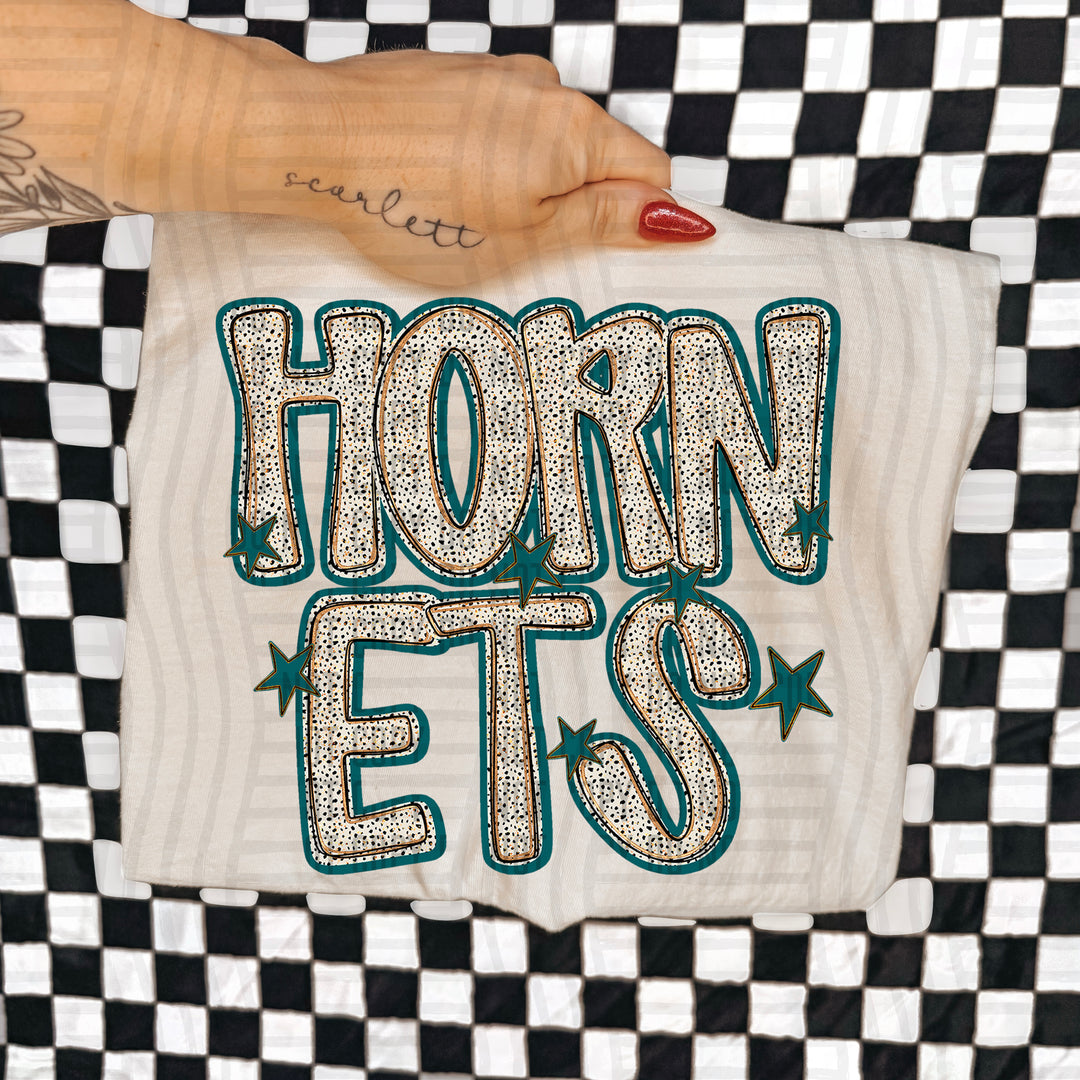 Teal Dotty DTF Print