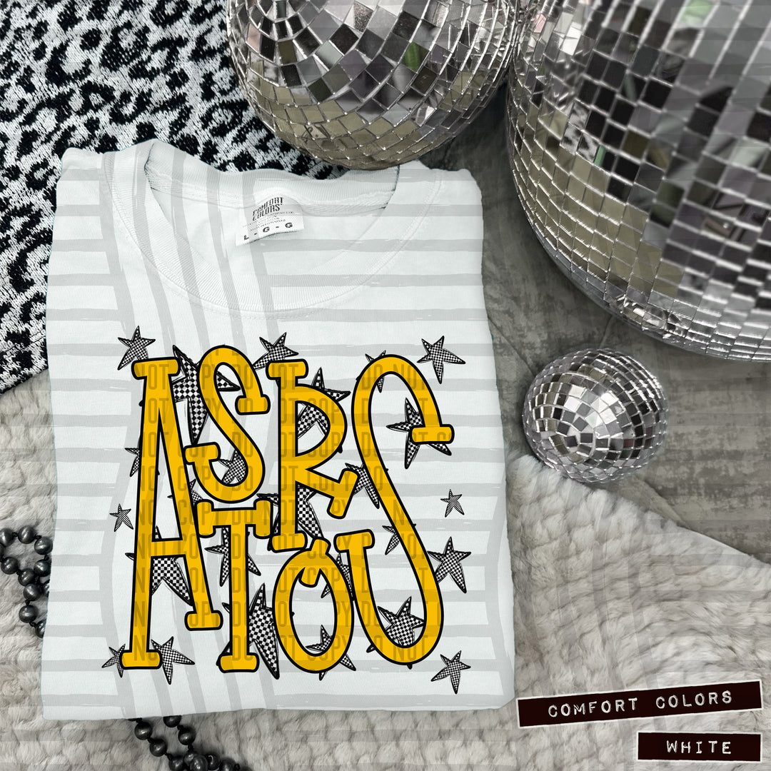 Yellow Staggered DTF Print