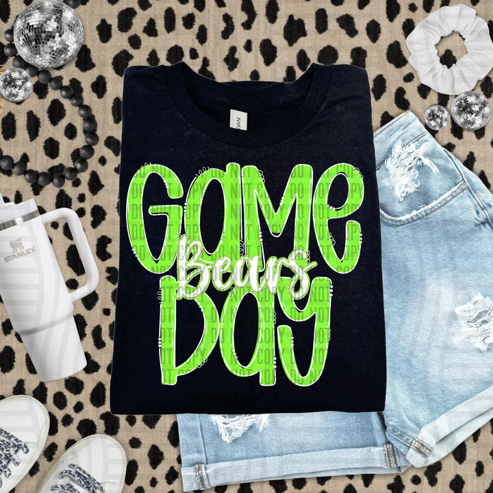 Doodle Gameday Lime DTF Print