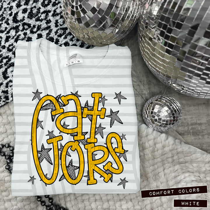 Yellow Staggered DTF Print