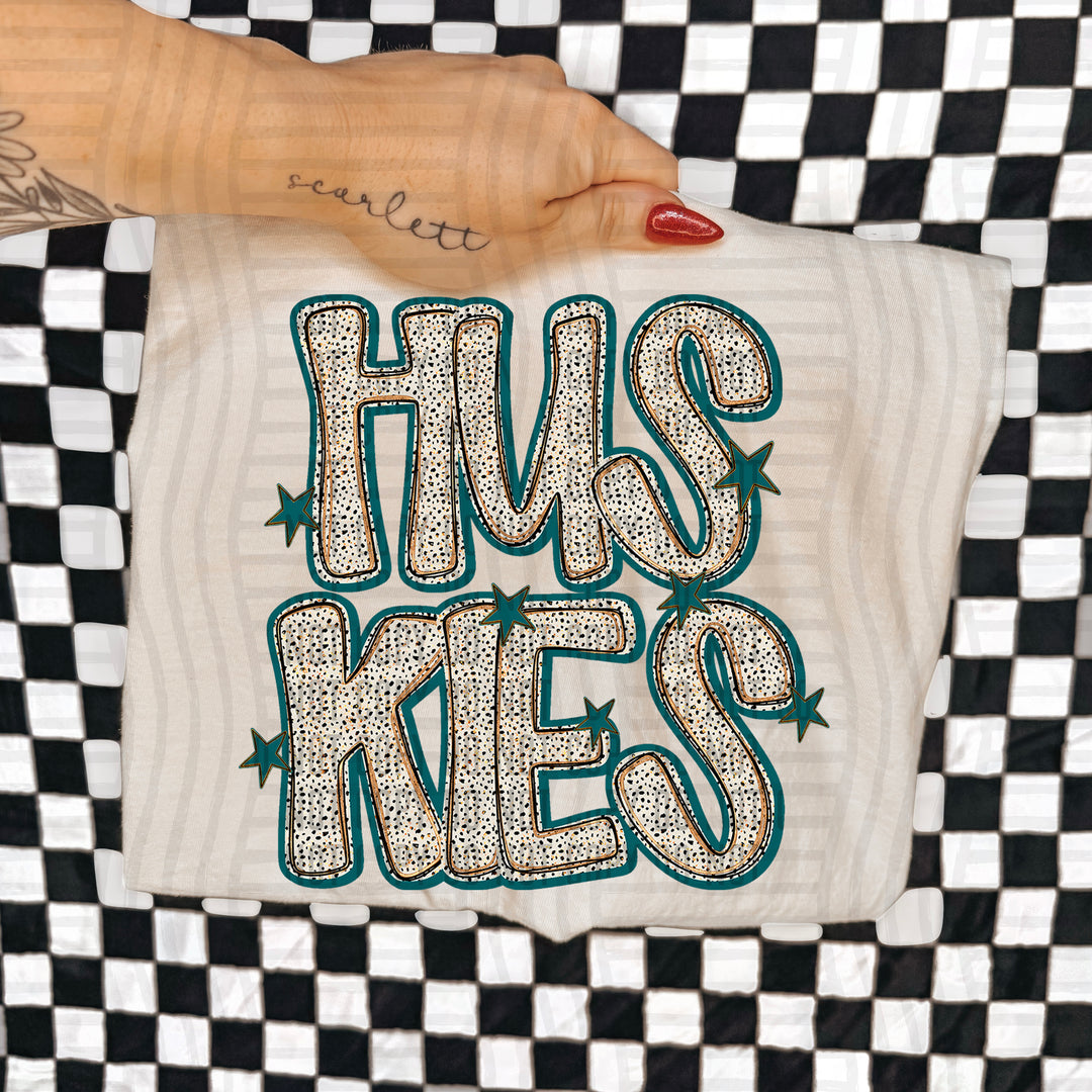 Teal Dotty DTF Print