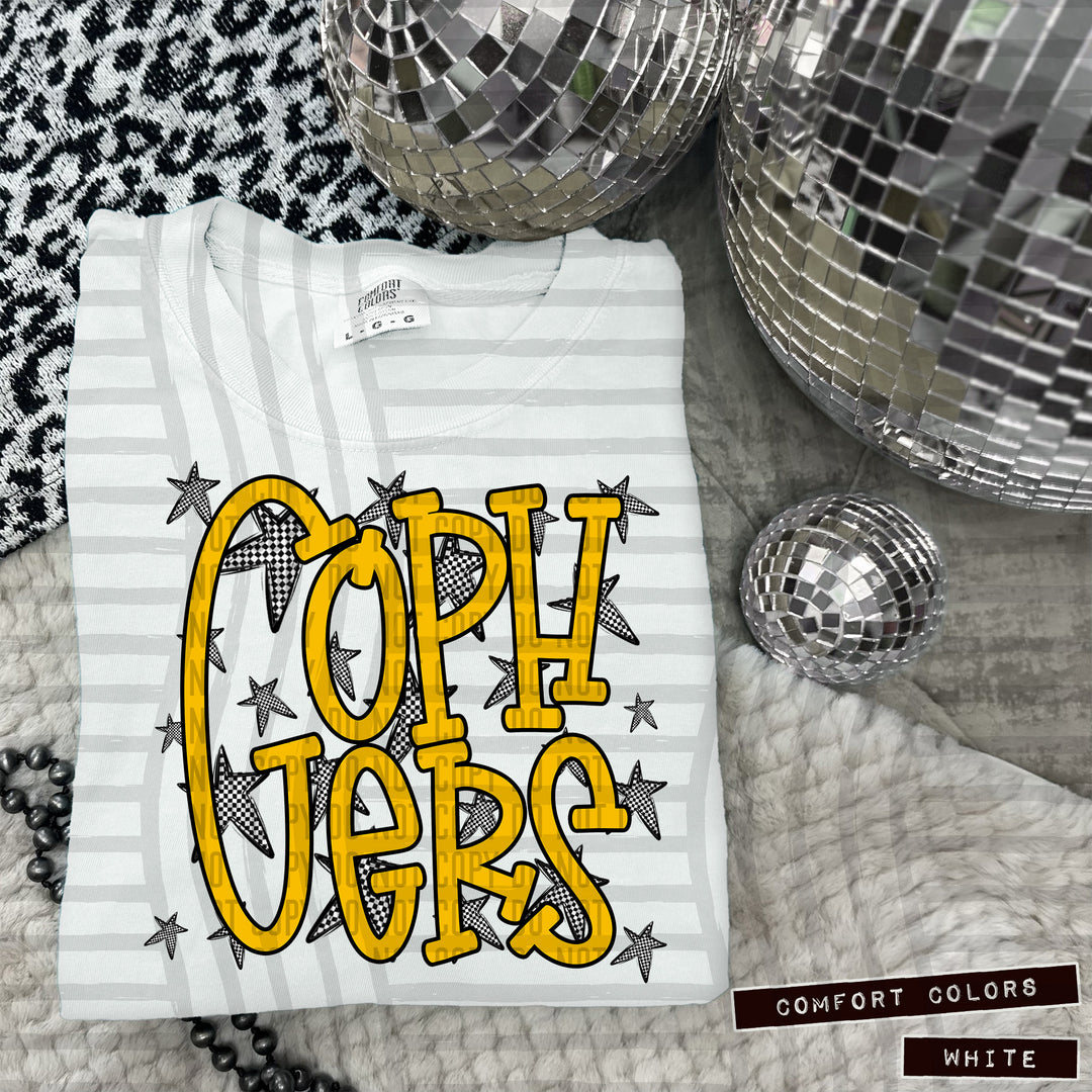 Yellow Staggered DTF Print