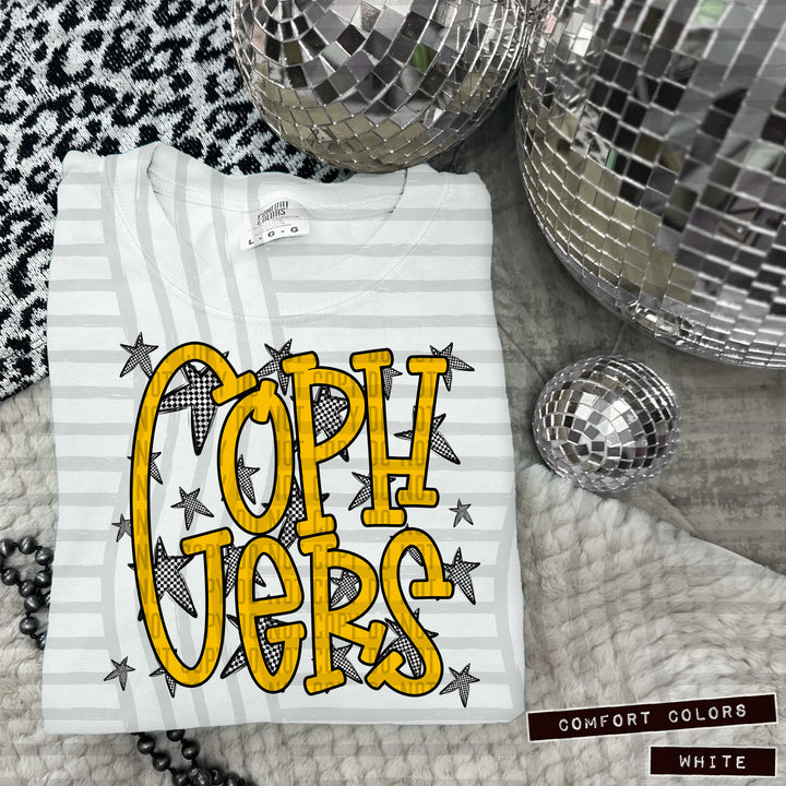 Yellow Staggered DTF Print