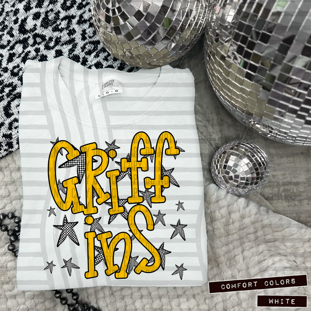 Yellow Staggered DTF Print