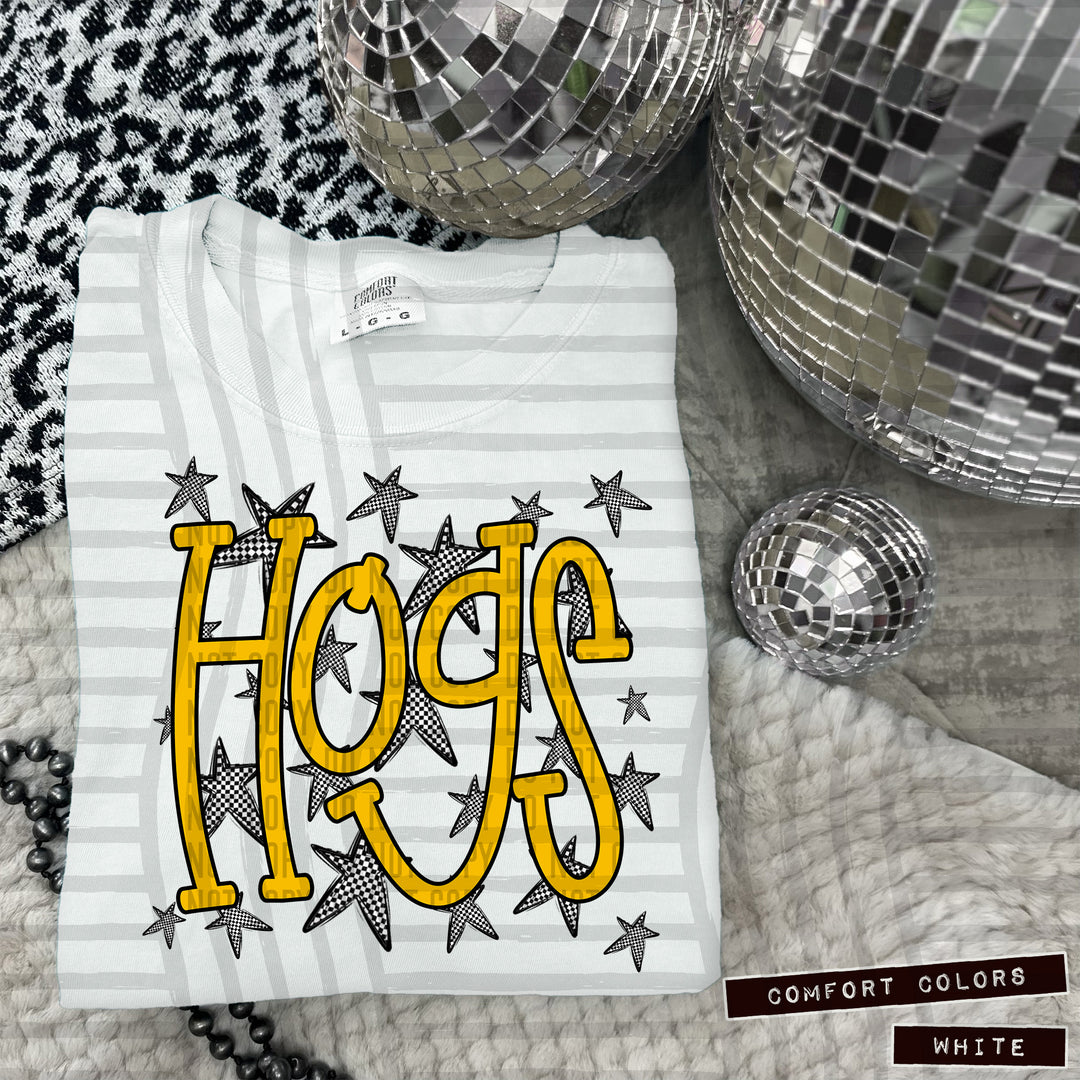 Yellow Staggered DTF Print