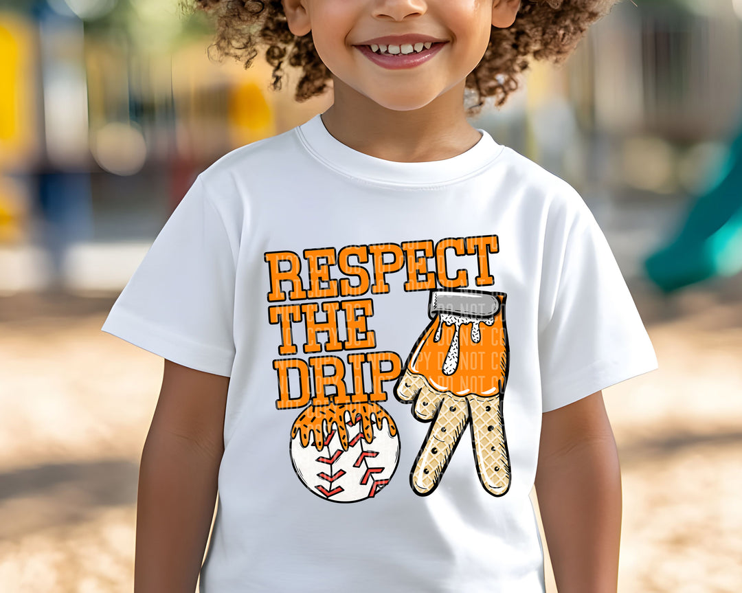 Baseball Drip Glove Colors DTF Print