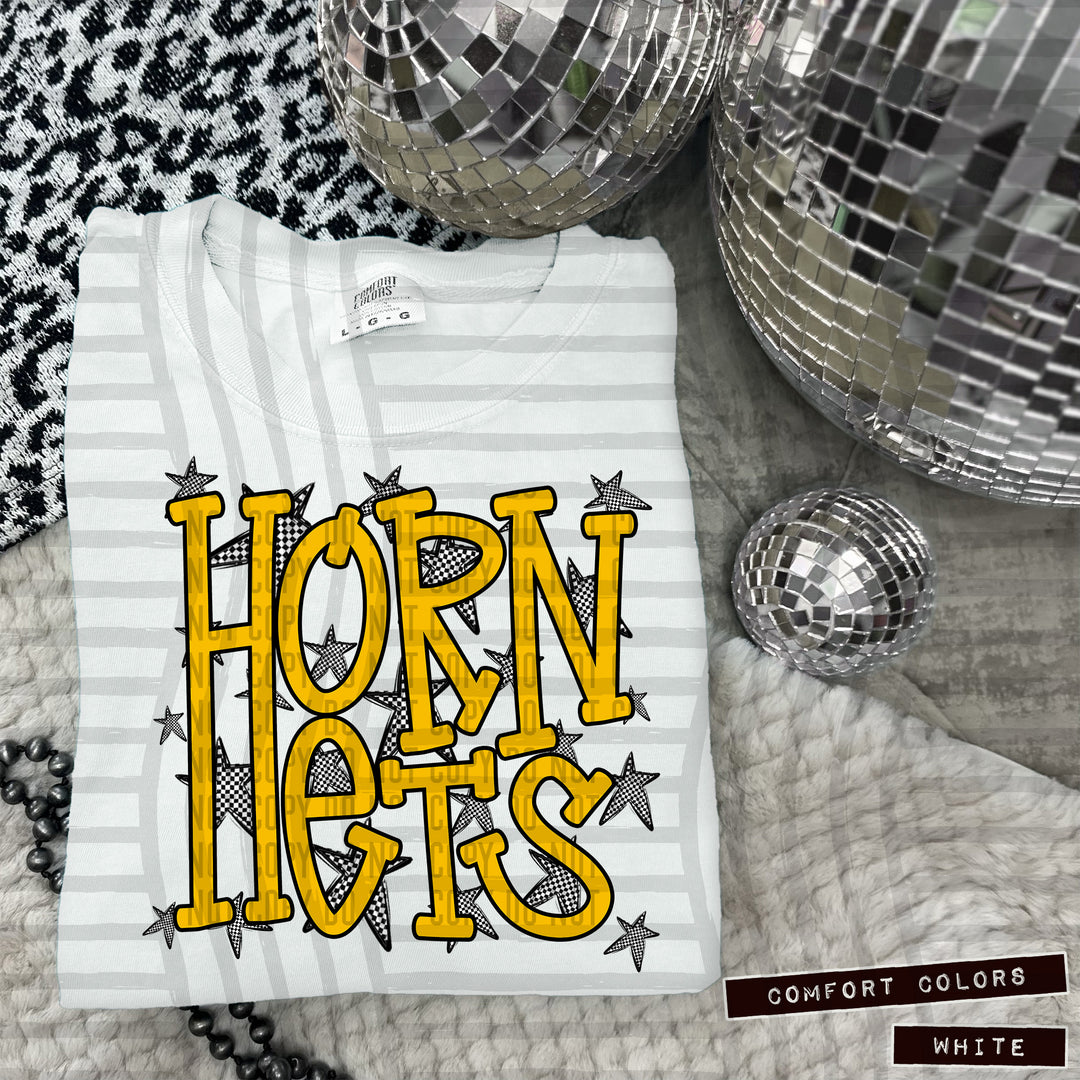 Yellow Staggered DTF Print