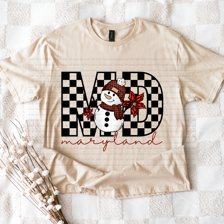 Snowman States DTF Print