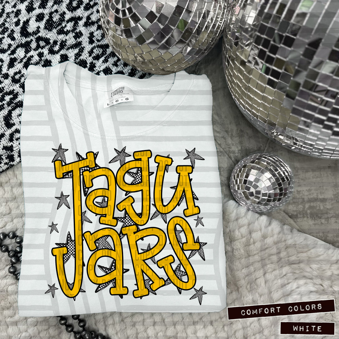 Yellow Staggered DTF Print