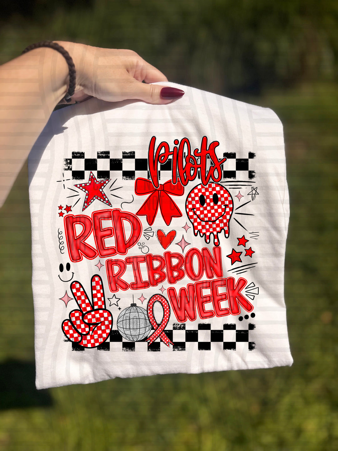 Red Ribbon DTF Print