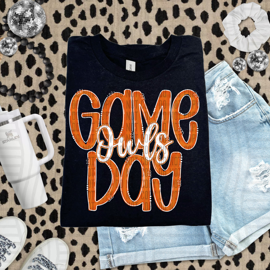 Doodle Gameday Burnt Orange DTF Print