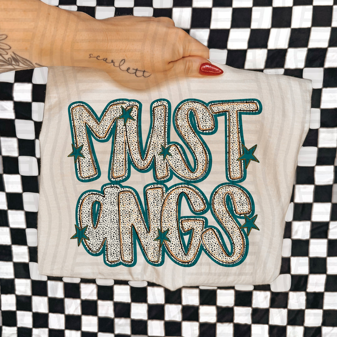 Teal Dotty DTF Print