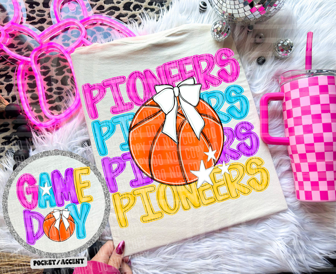 Bright Preppy Basketball DTF Print