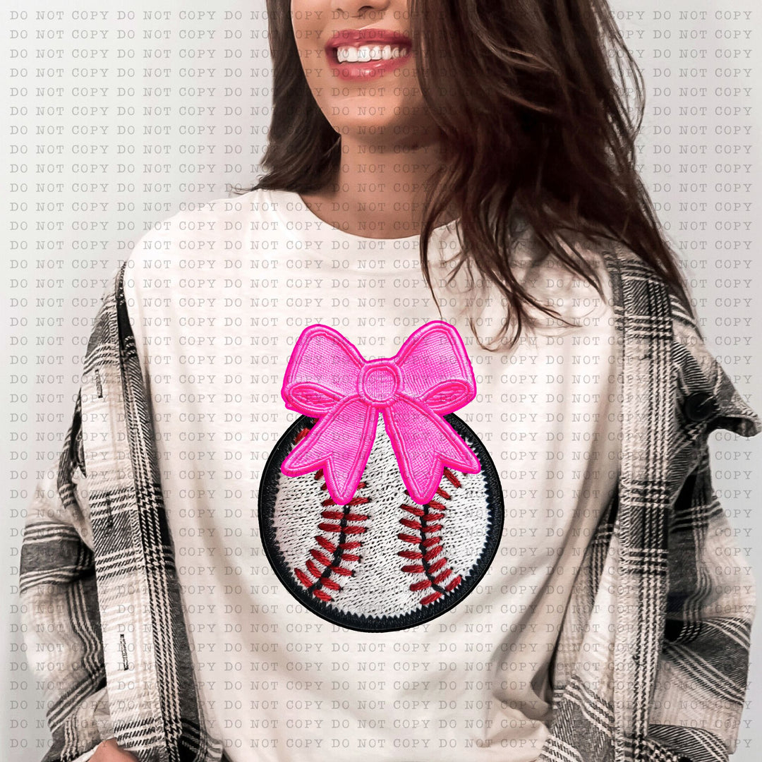 Baseball Coquette Faux Patch DTF Print