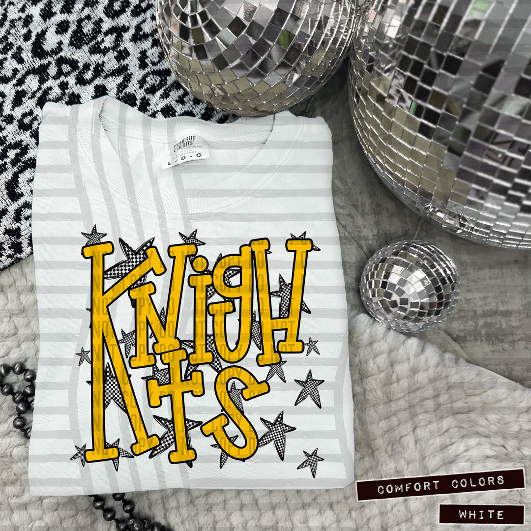 Yellow Staggered DTF Print