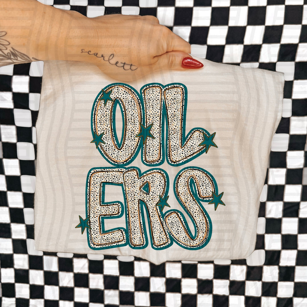 Teal Dotty DTF Print