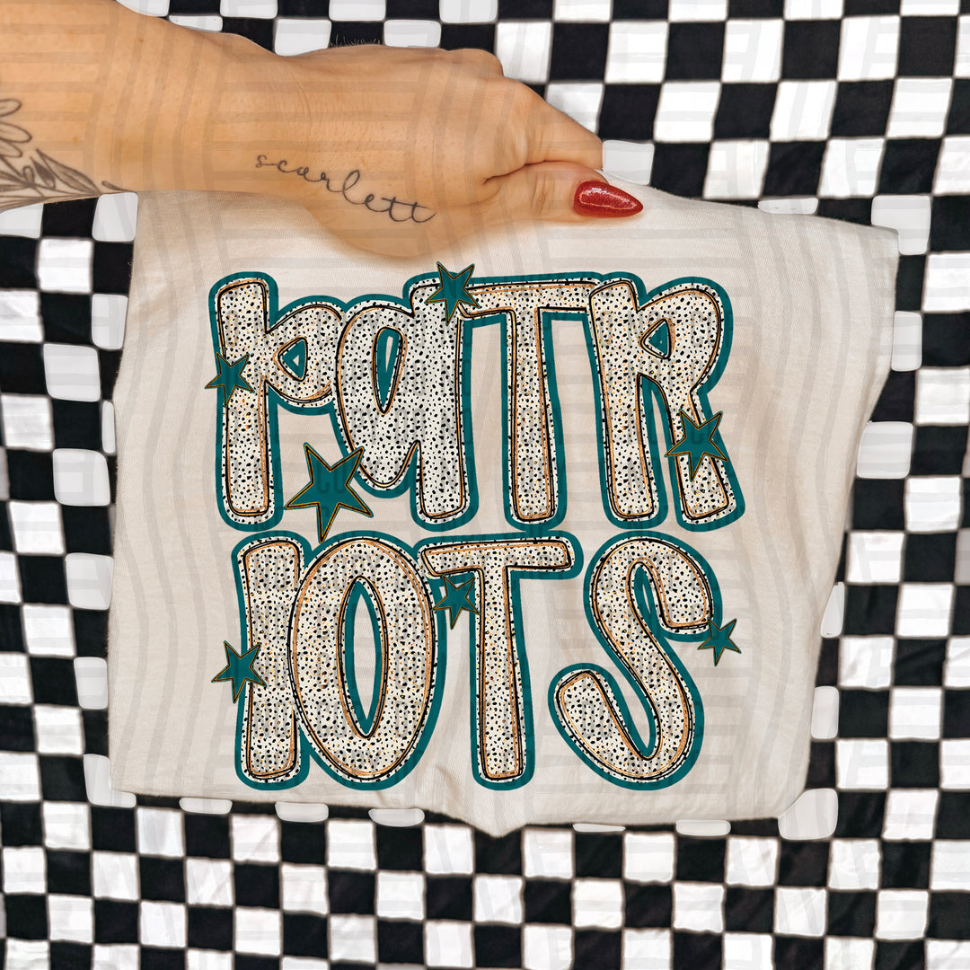 Teal Dotty DTF Print