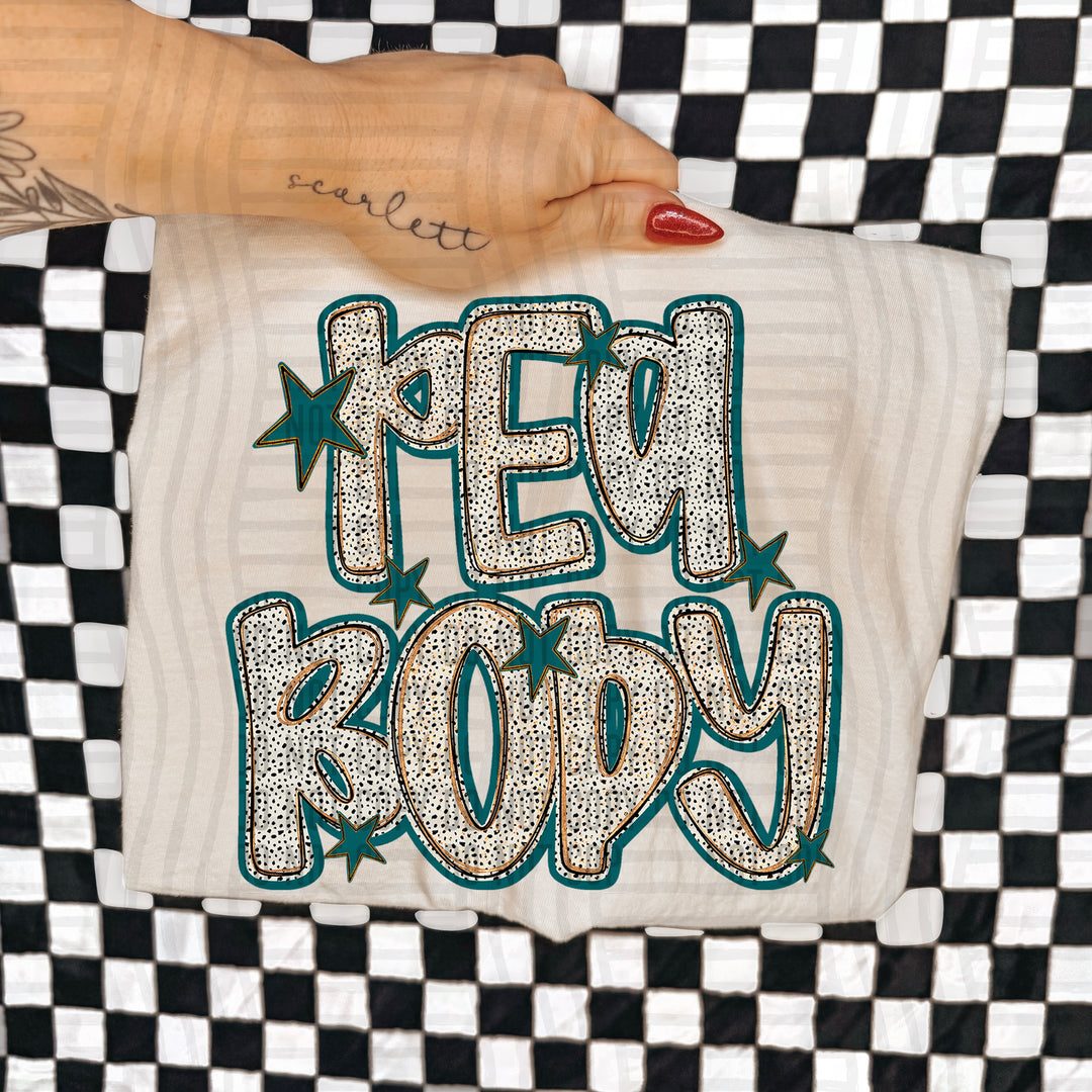 Teal Dotty DTF Print
