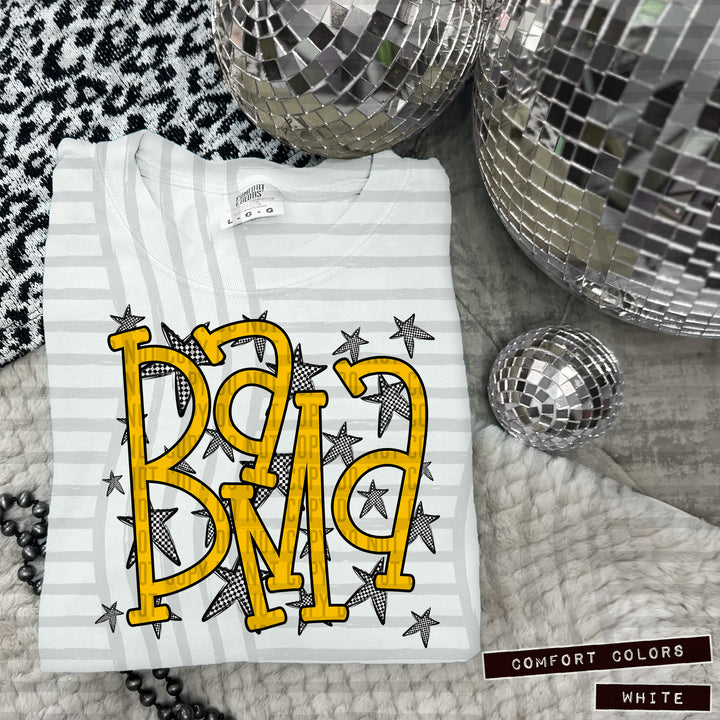 Yellow Staggered DTF Print