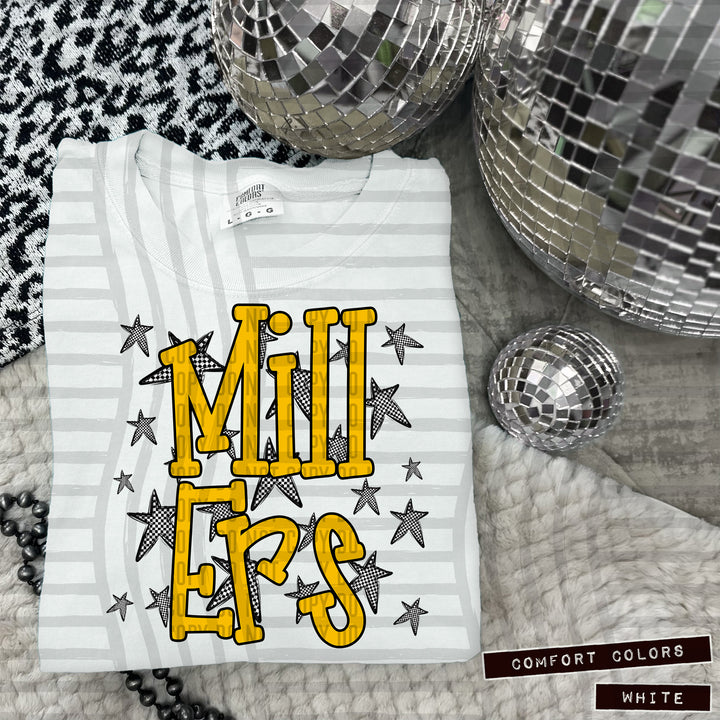 Yellow Staggered DTF Print