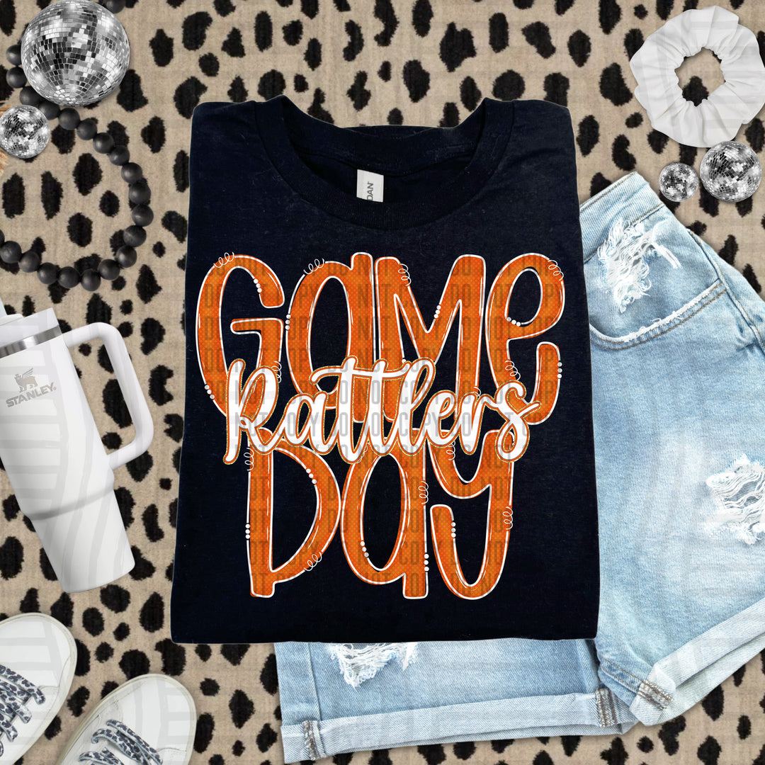Doodle Gameday Burnt Orange DTF Print